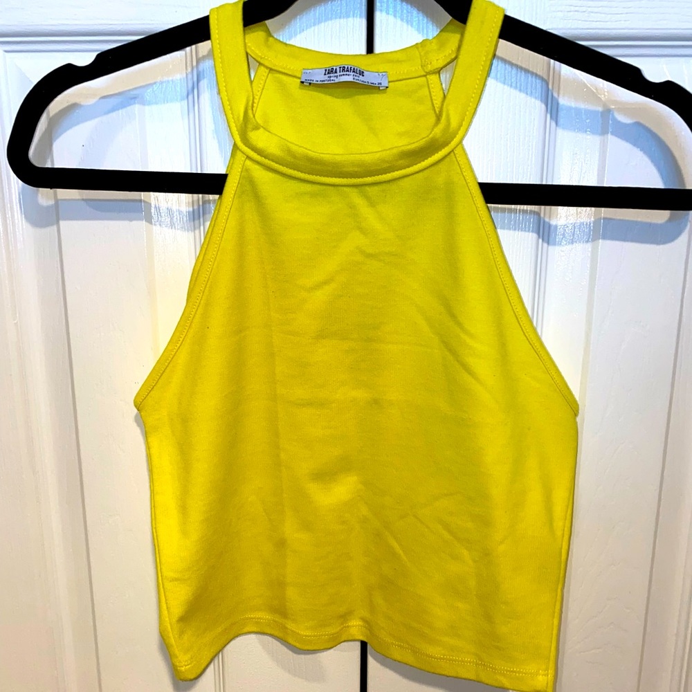 Zara trafaluc yellow crop top